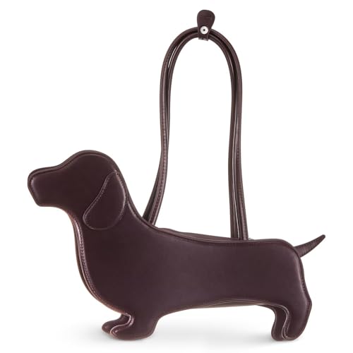 Boseniyu Sausage Dog Gifts Purse Handbag, Dachshund Dog Shaped Shoulder Bag, Cute Pet Pu Leather Bag.