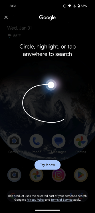 Circle to search on Pixel 8