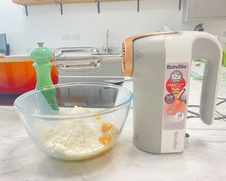 Image of Oster HeatSoft mixer before cake batter test