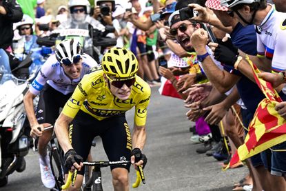 Jonas Vingegaard and Tadej Pogačar on stage 14 of the Tour de France