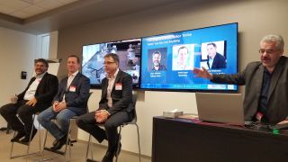 Dave Michels of Talking Points, Irwin Lazar of Nemertes, and Mark Peterson of Shen, Milsom & Will sit on a panel at Collaboration Week Silicon Valley.