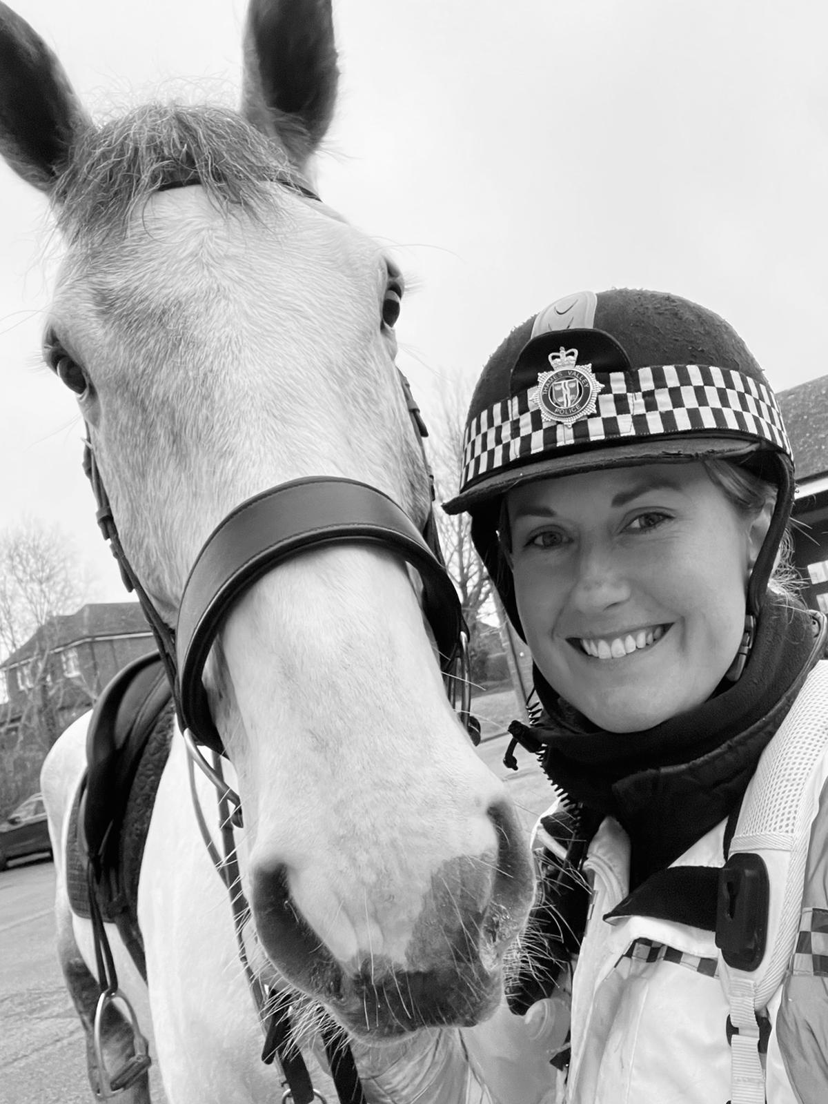 Police horse Roman god Neptune Thames Valley Police