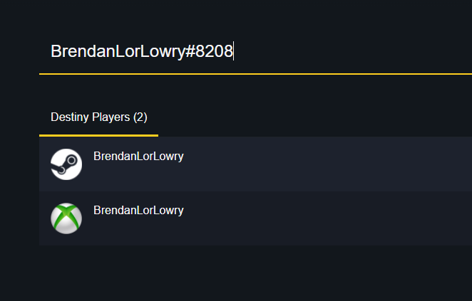 Bungie.net Friend Search