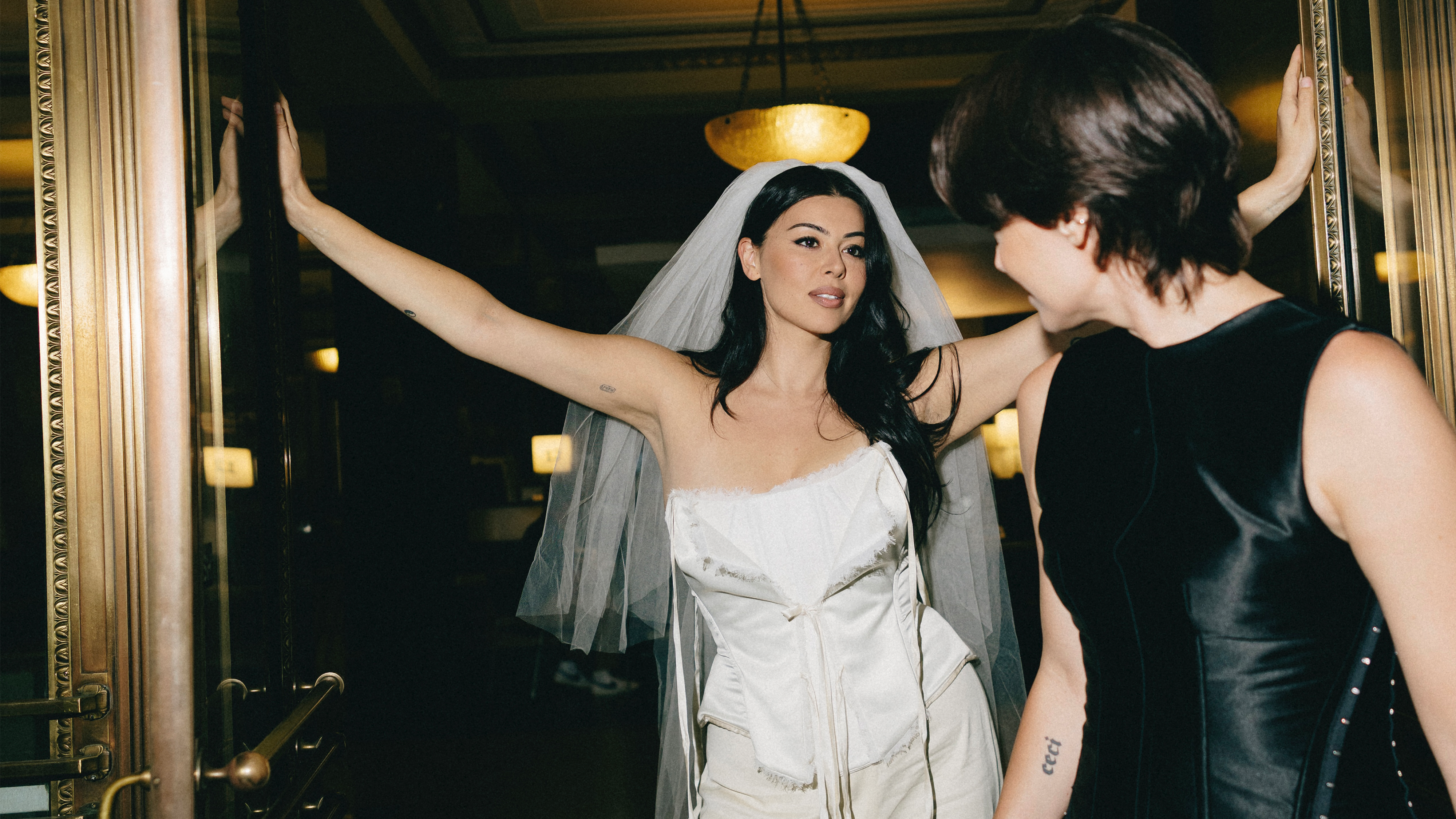Lauren Chan and Hayley Kosan queer wedding looks