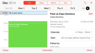 iPhone 6 Plus landscape orientation Calendar image