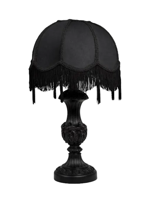 Black Baroque Table Lamp With Shade