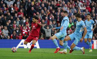 Mohamed Salah beats three Manchester City players