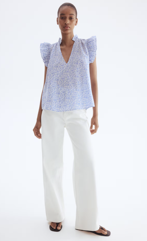 H&amp;amp;M, Frill-Trimmed Blouse