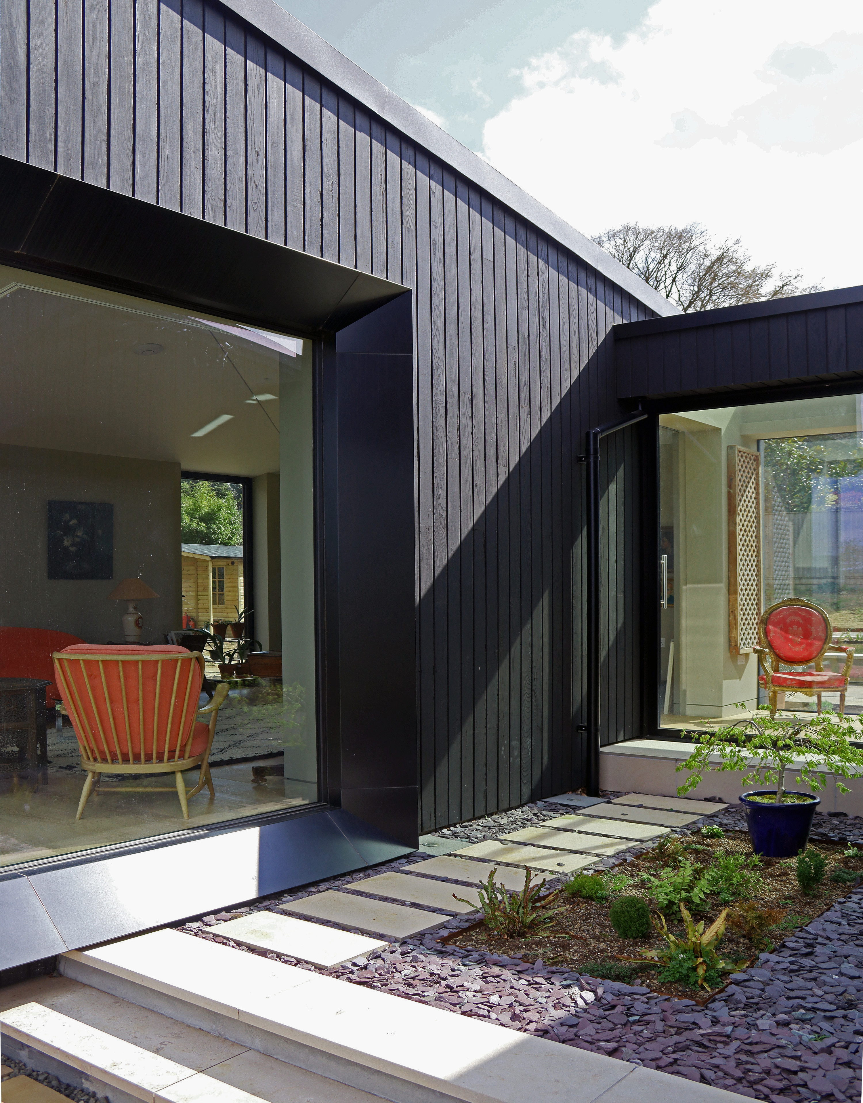 Details of the burnt ash cladding