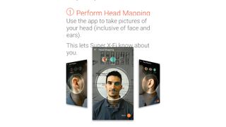Creative Outlier Pro app'en med fotos af Head Mapping-funktionen