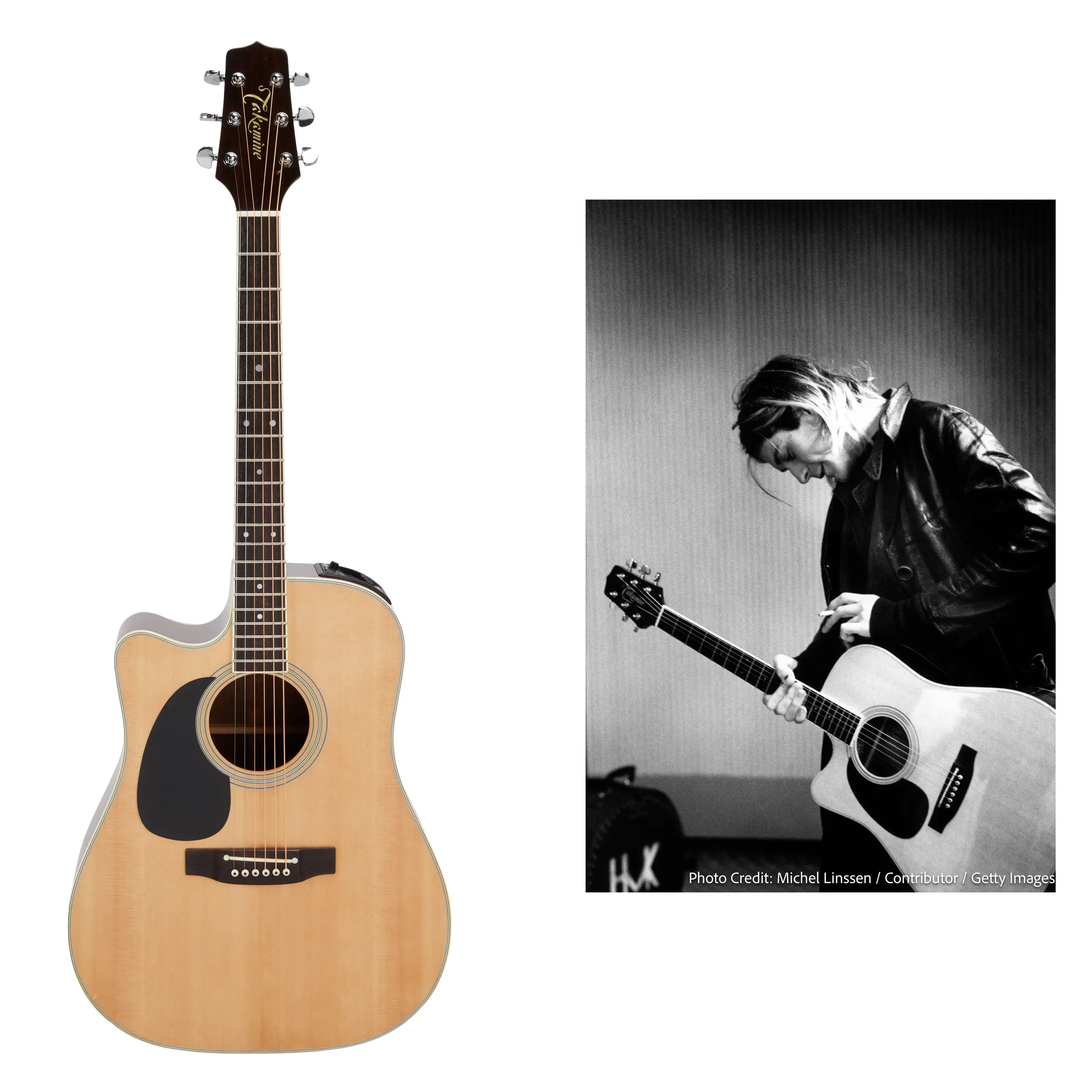 Kurt Cobain Photo Matched Studio Played Hilversum Session Takamine Acoustic Guitar