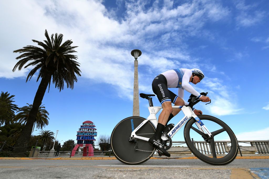 SAN BENEDETTO DEL TRONTO ITALY MARCH 16 Stefan Kung of Switzerland and Team Groupama FDJ during the 56th TirrenoAdriatico 2021 Stage 7 a 101km Individual Time Trial stage from San Benedetto del Tronto to San Benedetto del Tronto ITT TirrenoAdriatico on March 16 2021 in San Benedetto del Tronto Italy Photo by Tim de WaeleGetty Images