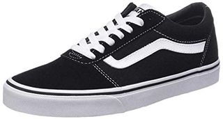 Vans Women's Ward Sneaker, Suede Canvas Black White, 7 Uk