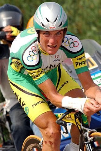 Former Phonak rider Tyler Hamilton en route to winning the eighth stage of the Vuelta a Espa&ntilde;a. Two days later, on September 13, the American returned positive for homologous blood transfusion.