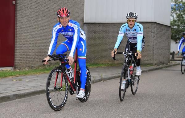 Marco Pinotti training for the Worlds time trial.
