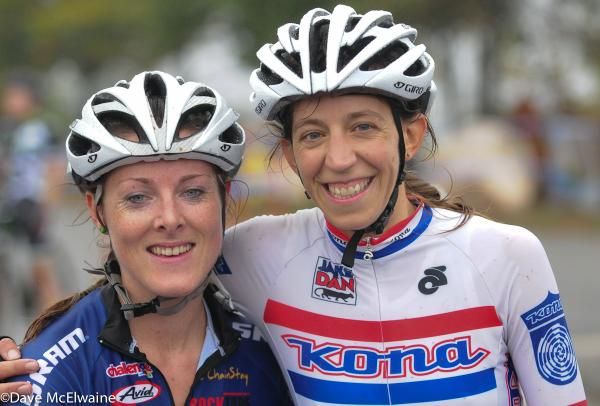 Helen Wyman with fellow Brit Gabby Day who finished third