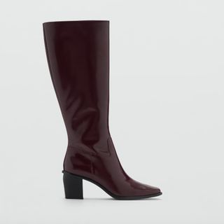 Mango Leather Boots With Zip