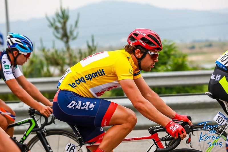 Wouter Wippert (Drapac) in the leaders jersey