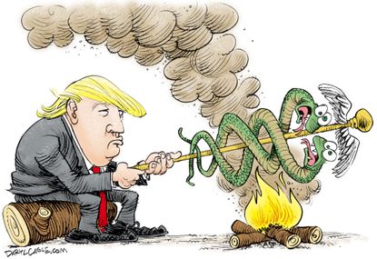 Political cartoon U.S. Trump healthcare
