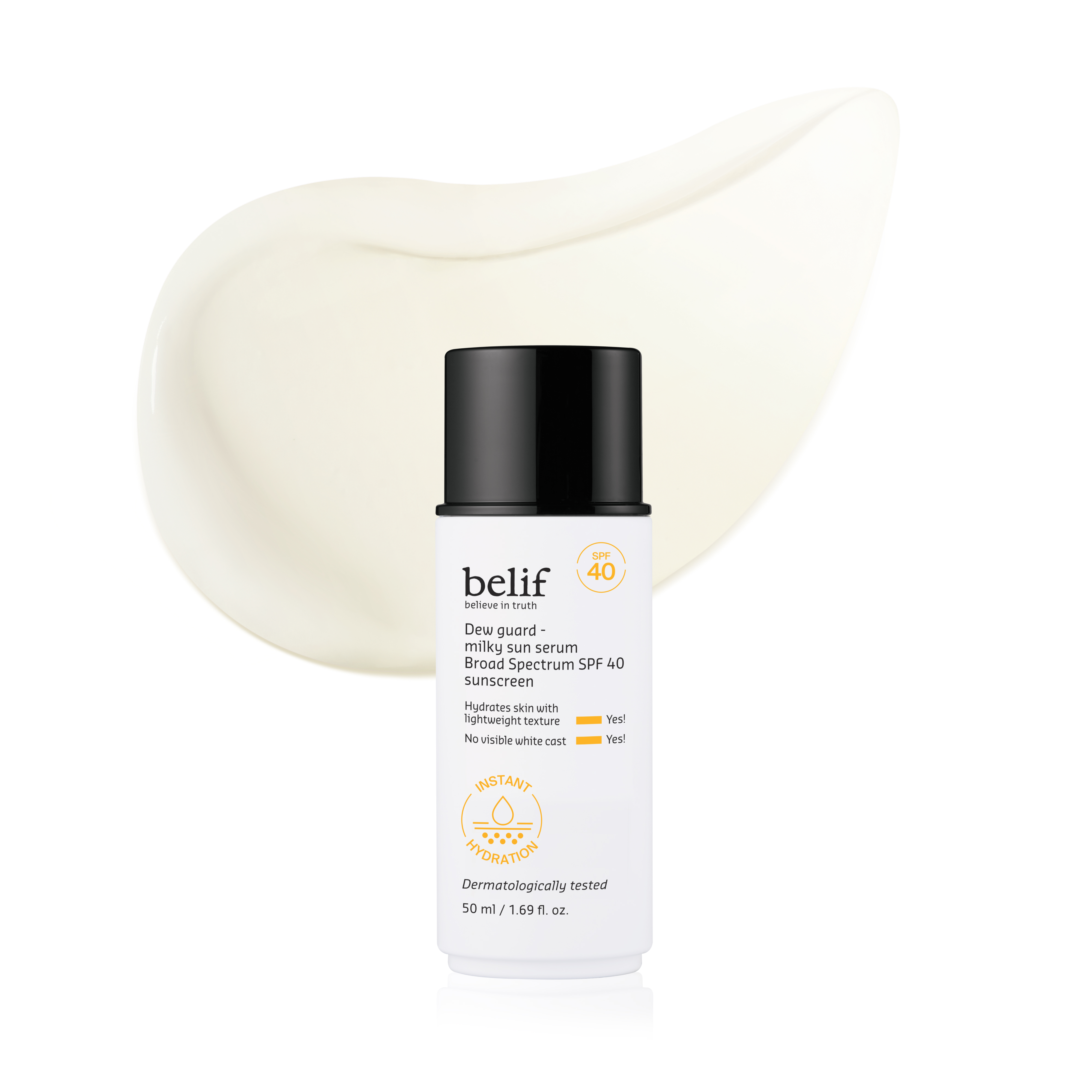 Belif Milky Niacinamide Sunscreen Spf 40 – Lightweight & Invisible Sun Serum for Face With 7 Types of Hyaluronic Acid | No White Cast, Non-Comedogenic, Hydrating, Makeup-Gripping Primer (1.69 Fl.oz)