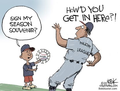 Editorial Cartoon U.S. baseball 2020 coronavirus MLB