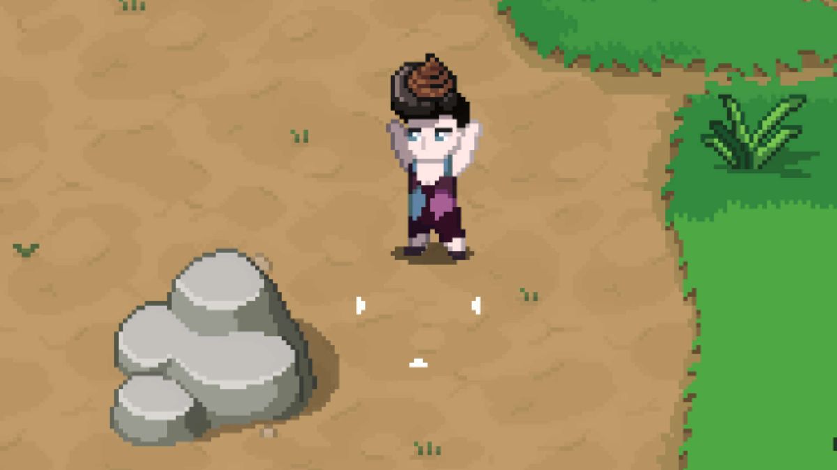 My character getting up to shenanigans in Roots of Patcha