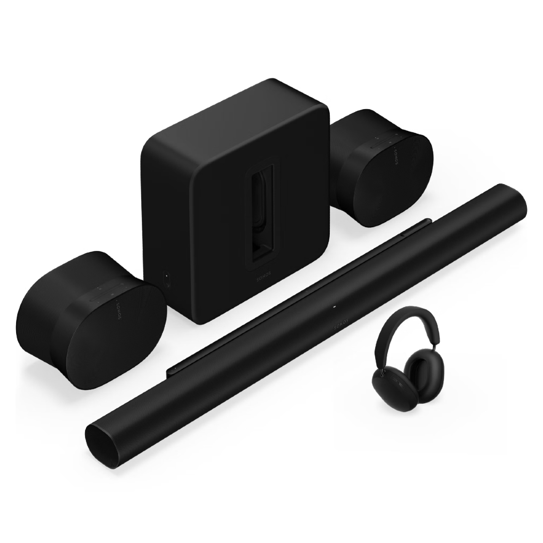 Sonos Premium Entertainment Set med Arc Ultra, Sub 4, 2 x Era 300 og Sonos Ace.