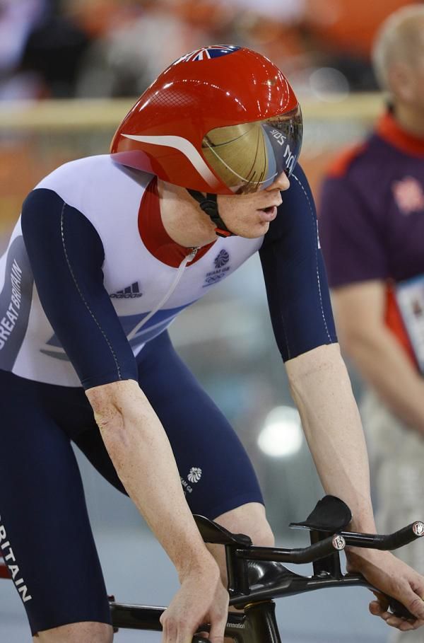 Ed Clancy (Great Britain) awaits the start of the omnium 1km time trial.