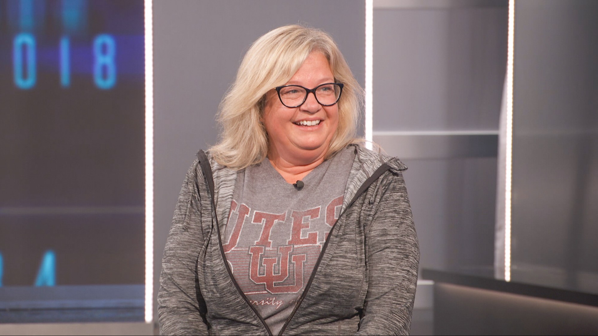 Angela getting interviewed after her eviction.