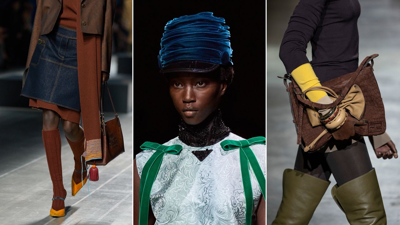 Etro, Prada, and Fendi&#039;s maximal accessories at Milan Fashion Week.