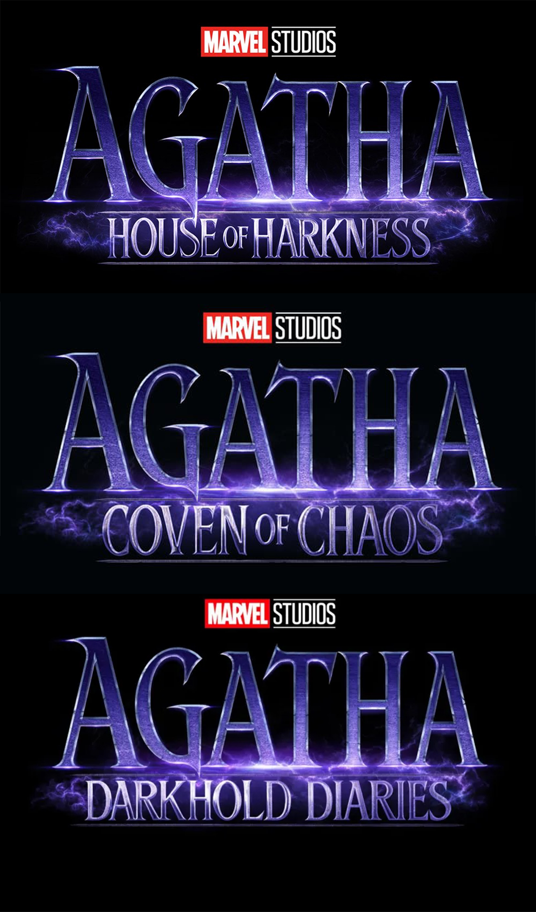 Marvel's Agatha series logos