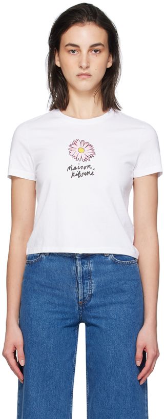 White Floating Flower T-Shirt