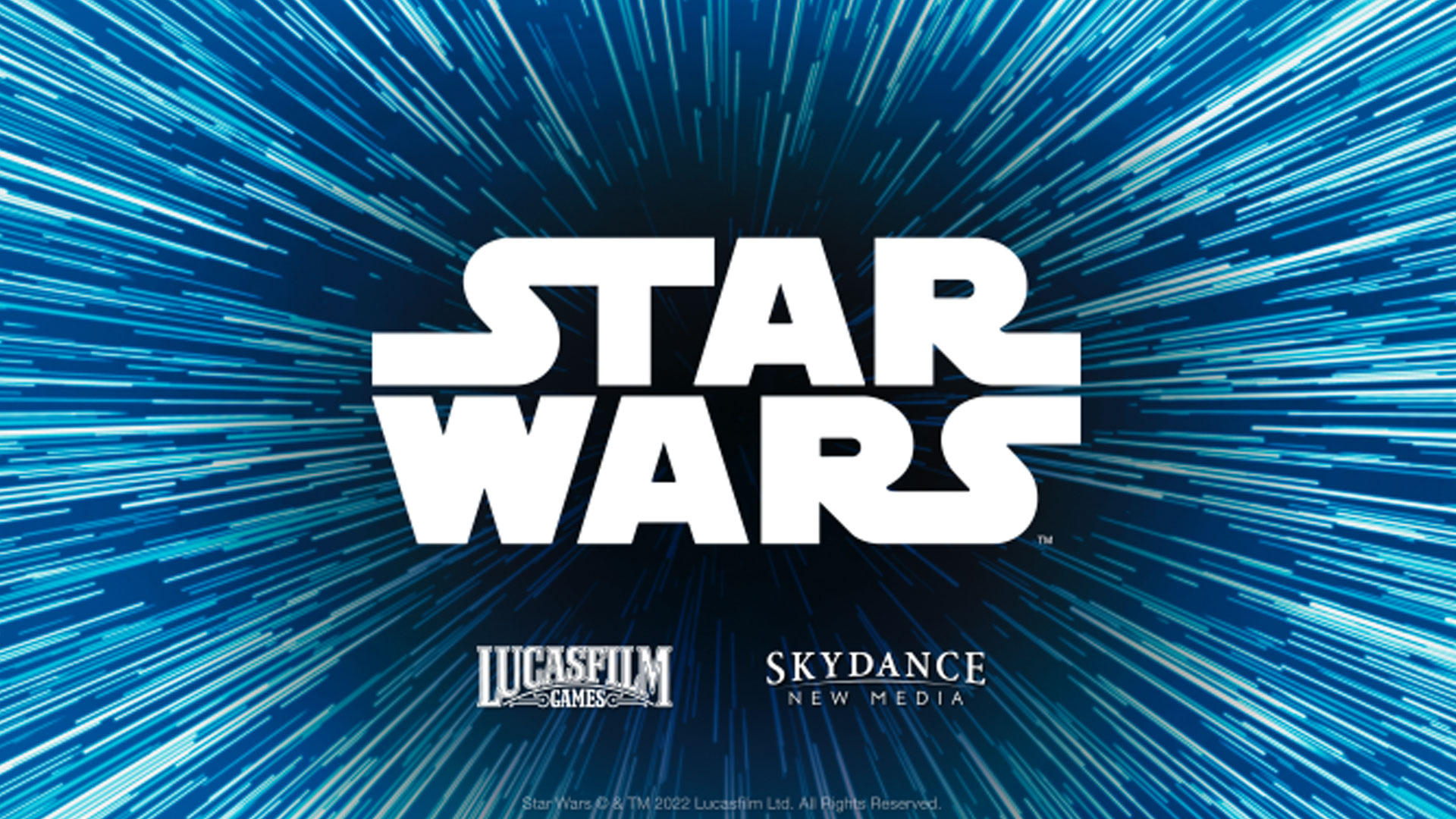 Star Wars logo on a blue background
