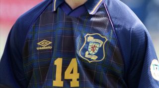 15 June 1996 - Euro 96 - Group Stage - Scotland v England - Gordon Durie of Scotland. - (Photo by Mark Leech/Offside via Getty Images)
