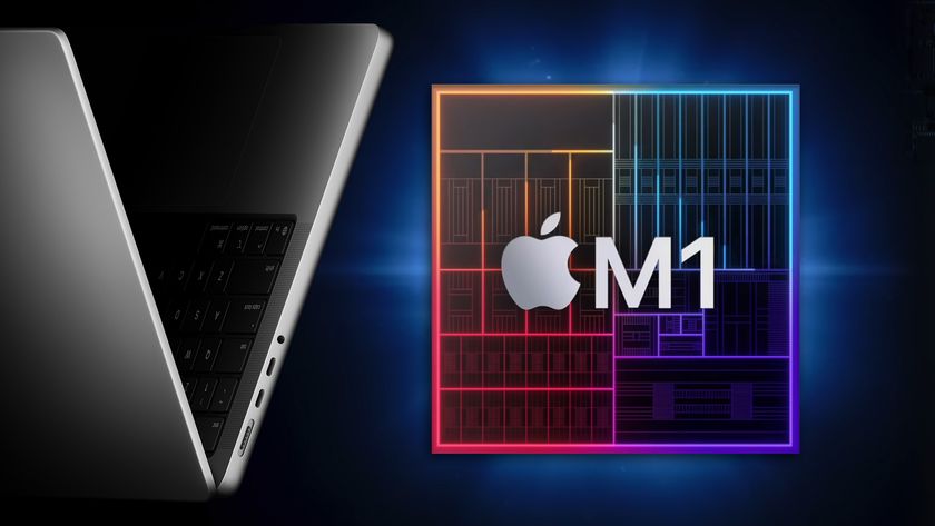 Apple MacBook Pro M4 and a visualization of the M1 chip