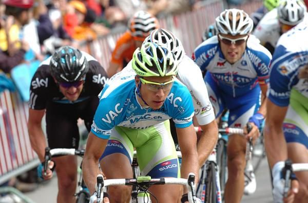 Points leader Peter Sagan (Liquigas-Cannondale) is the picture of focus heading into the sprint for stage honours.