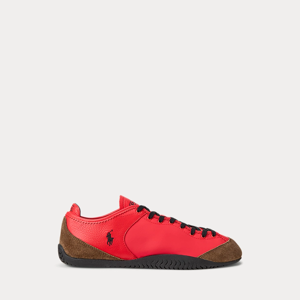 Paneled Nylon Suede Low Top Sneaker