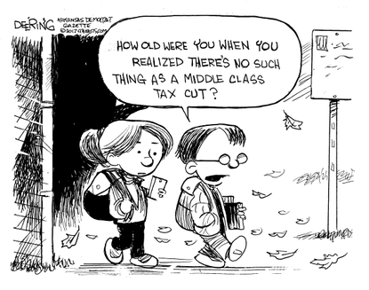 Political cartoon U.S. GOP tax cuts middle class
