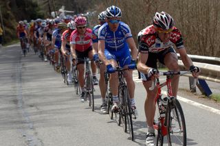 Jens Voigt leads the chase on the Cote du Rosier during the 2006 LBL. Photo: Graham Watson
