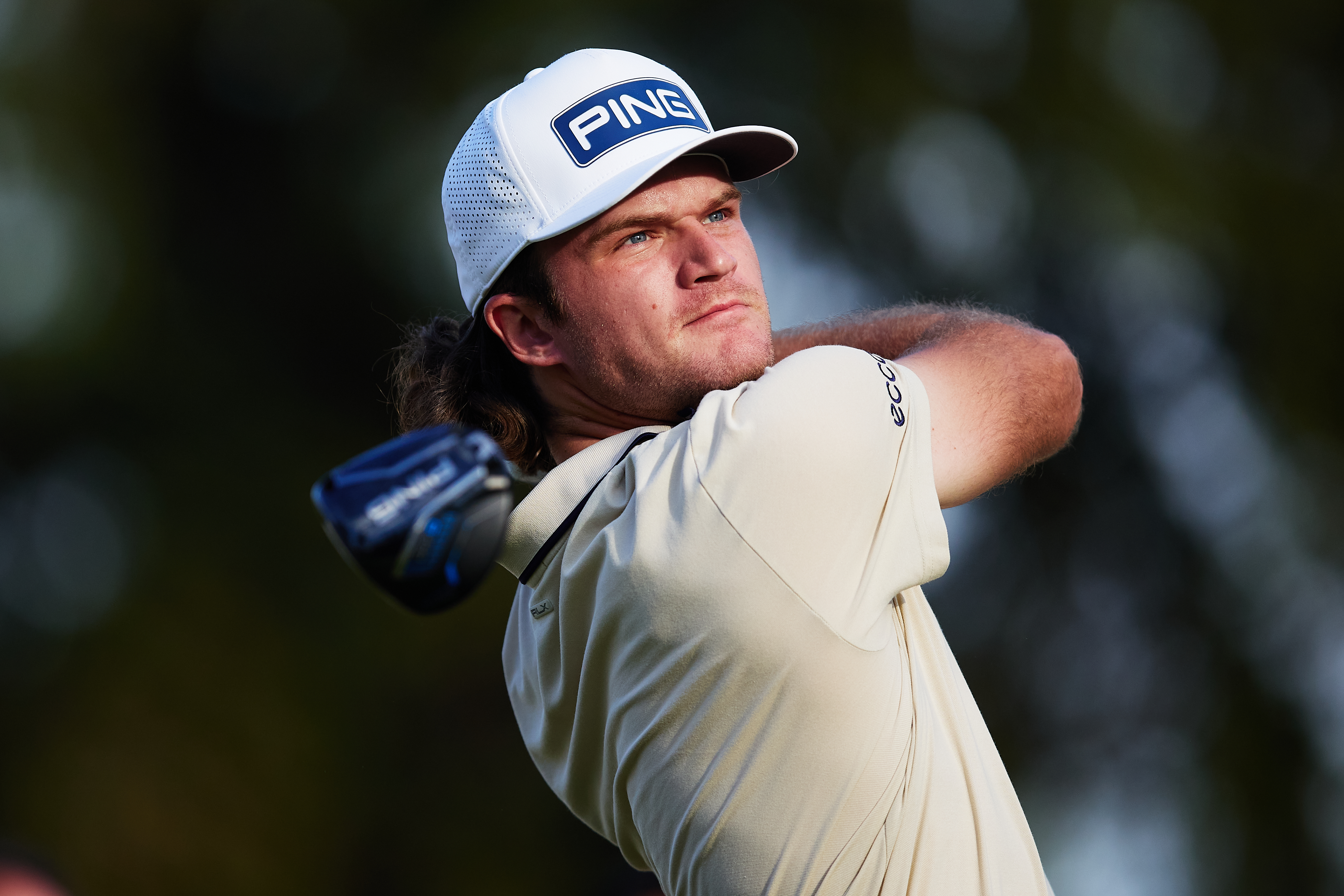 Freddy Schott hits a driver off the tee