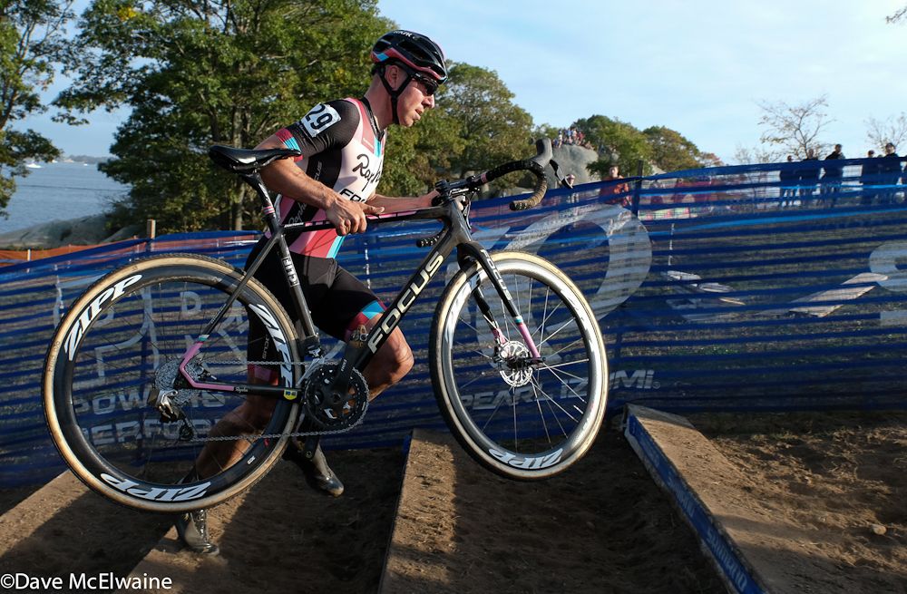 Jeremy Powers (Aspire Racing) on the stairs during the final lap