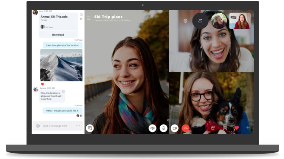 skype video call screen