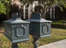 Mailboxes Curbside - stock photo