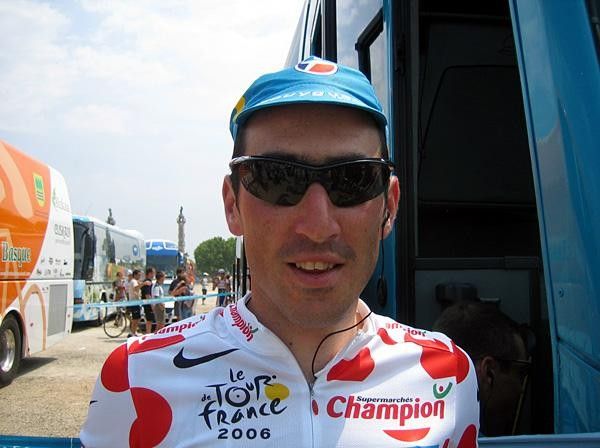 Jerome Pineau (Bouygues) in the polka dot jersey