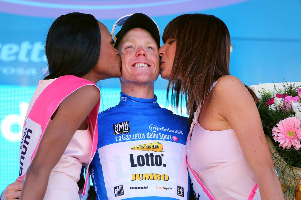 Steven Kruijswijk (LottoNL-Jumbo) in the mountains jersey