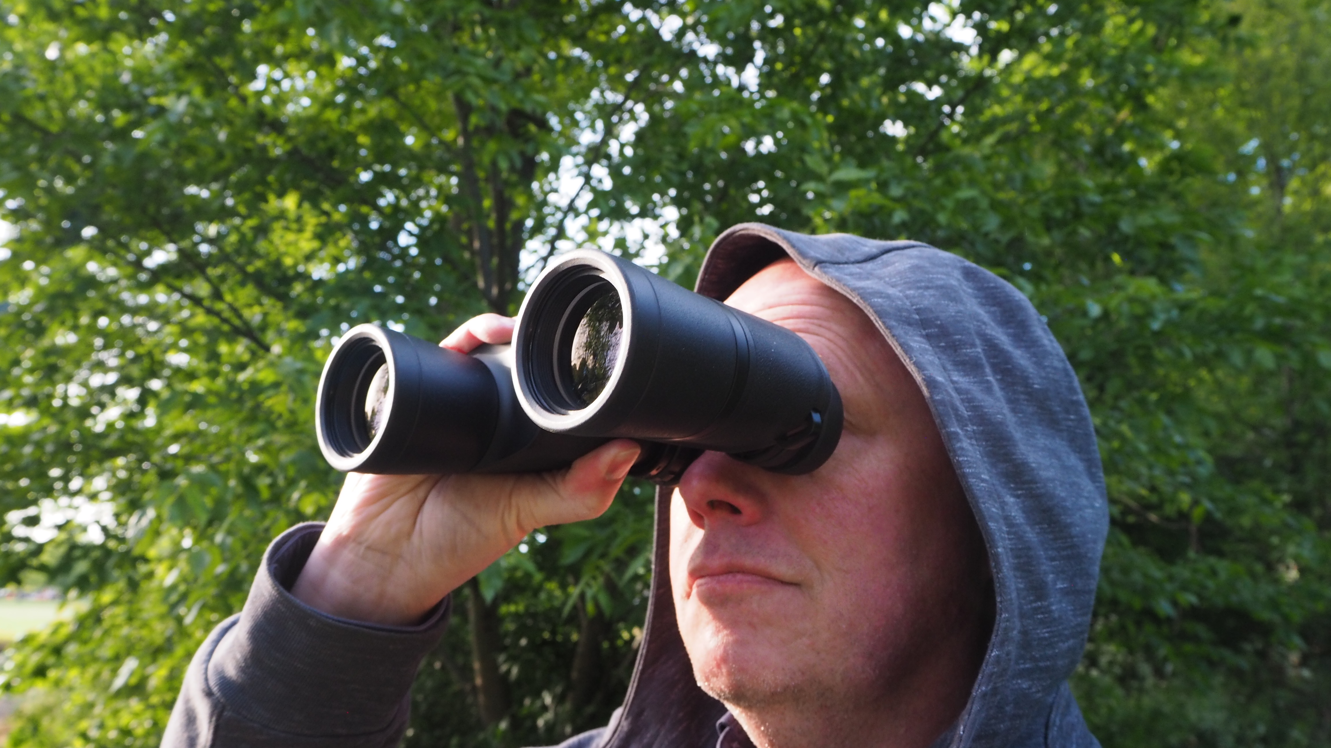 Nikon Action 10x42 binoculars in someone's hand