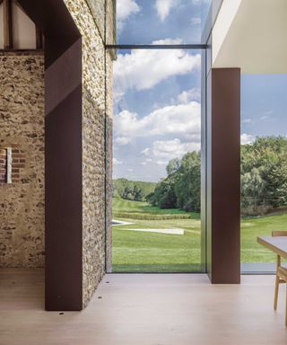 modern kitchen extension with up and over glazing