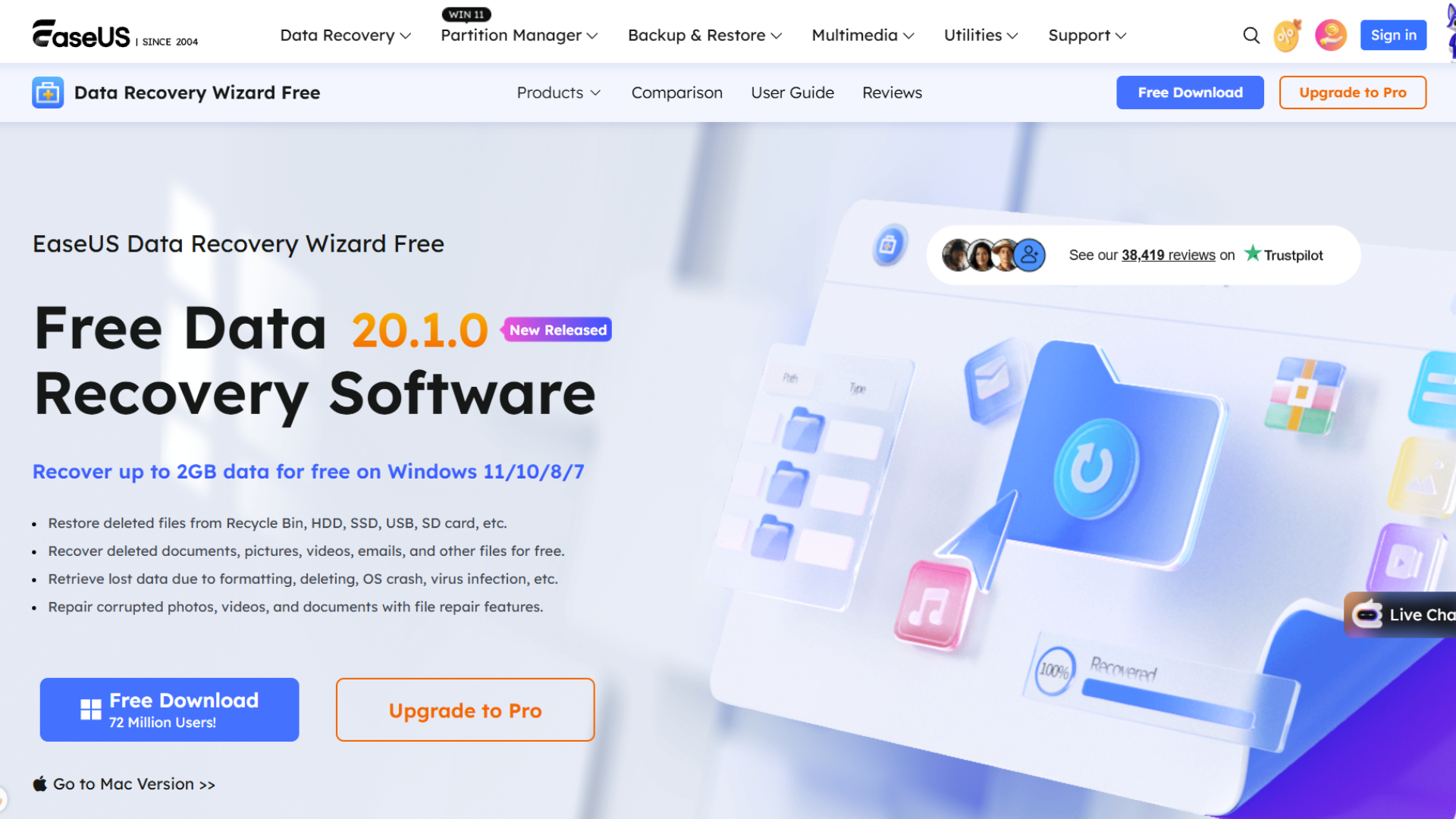 Easeus Data Recovery Wizard Free homepage