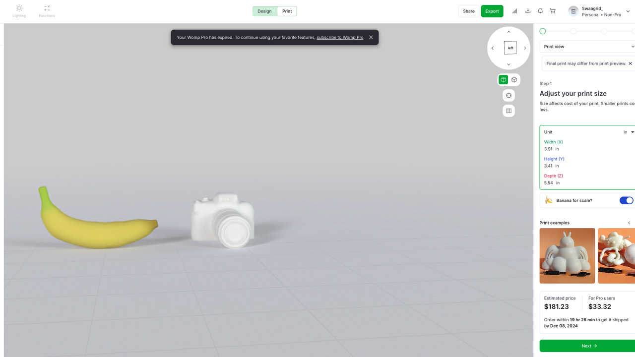 Womp announces 3D print service