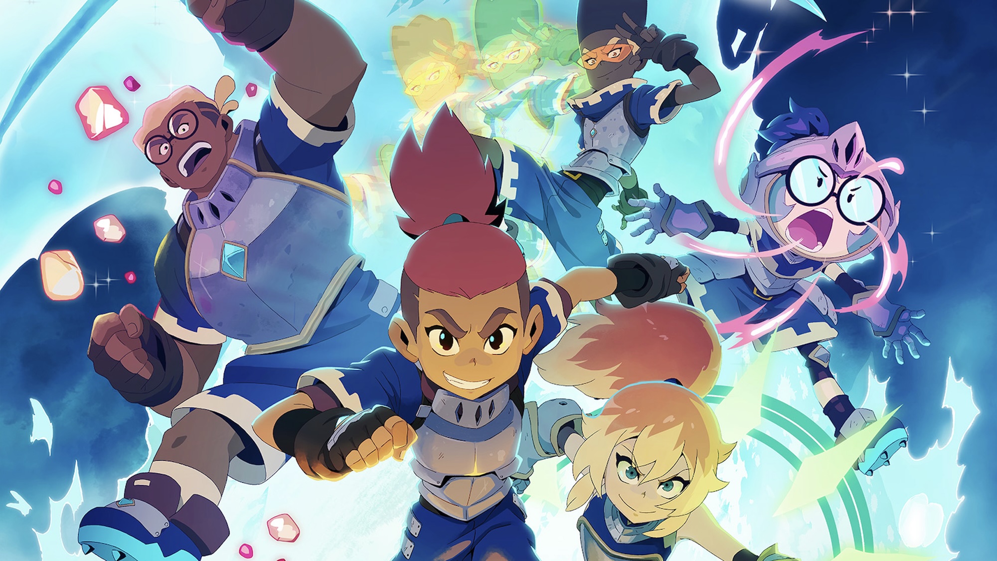 Key, Ssyelle, Milo, Odward, and Ameline in attack mode for Dragon Striker Season 1 poster
